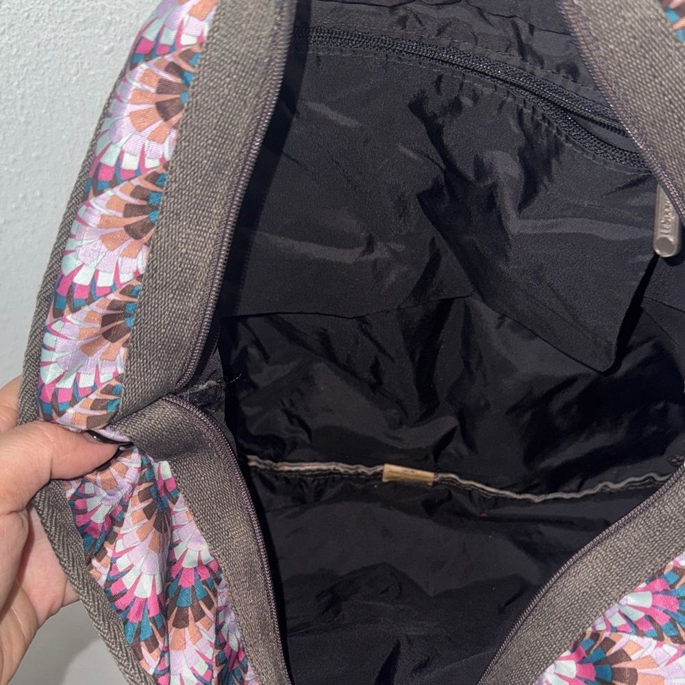 LeSportsac grey and Pink Patterned secure zip Tote - Picture 5 of 6